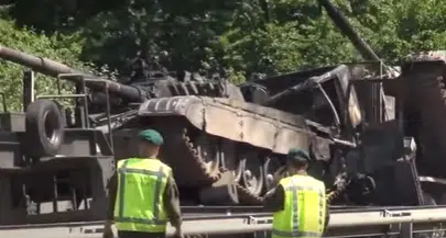 В Польше произошло ДТП с танками: техника сгорела (ВИДЕО)