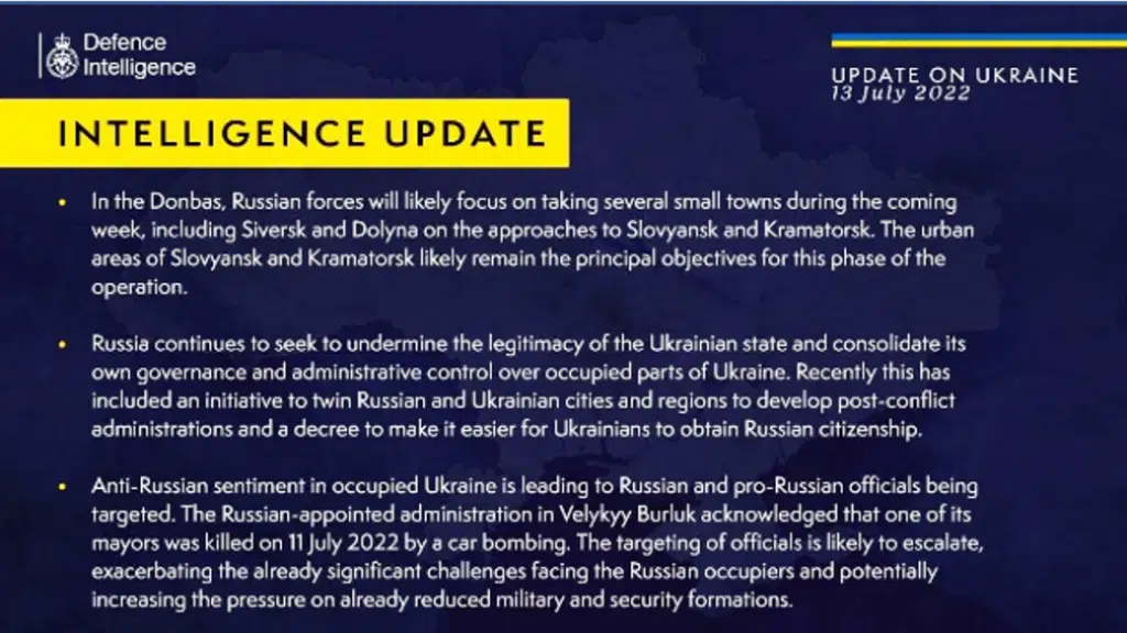 У британській розвідці назвали міста, які війська рф спробують захопити наступного тижня