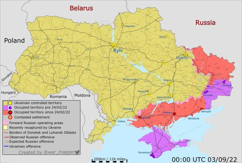 Оновлена ​​карта ситуації на півдні України від європейських експертів війни
