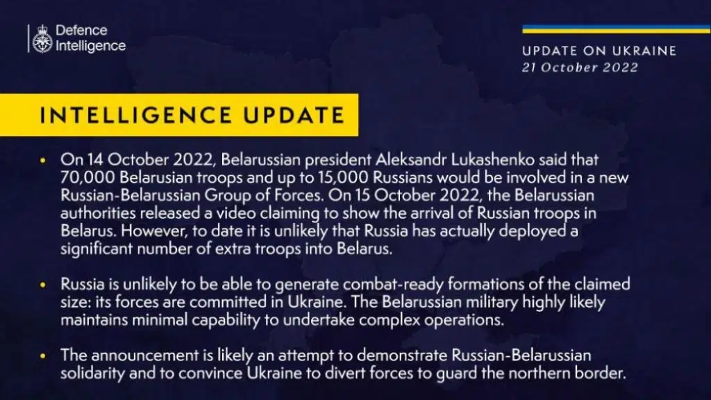 У британській розвідці оцінили ймовірність нової спроби вторгнення рф в Україну з боку Білорусі