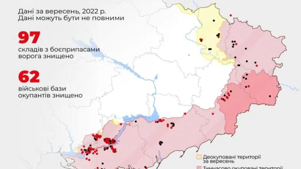 Стало відомо, скільки військових баз РФ ЗСУ знищили у вересні
