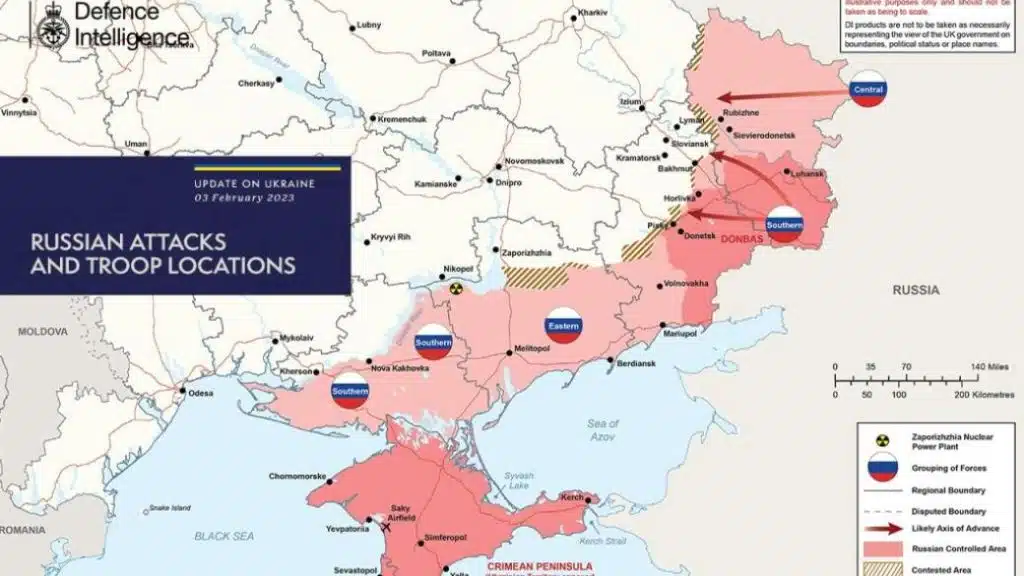 Опубліковано оновлену карту бойових дій в Україні