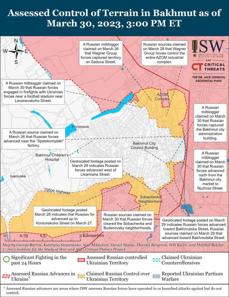 ЗСУ в Бахмуті змогли запобігти неминучій загрозі оточенню, — ISW