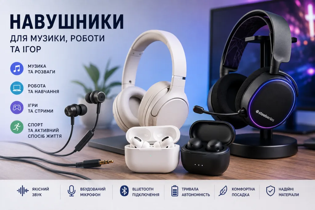 Навушники для різних завдань: від музики та дзвінків до захопливих ігор